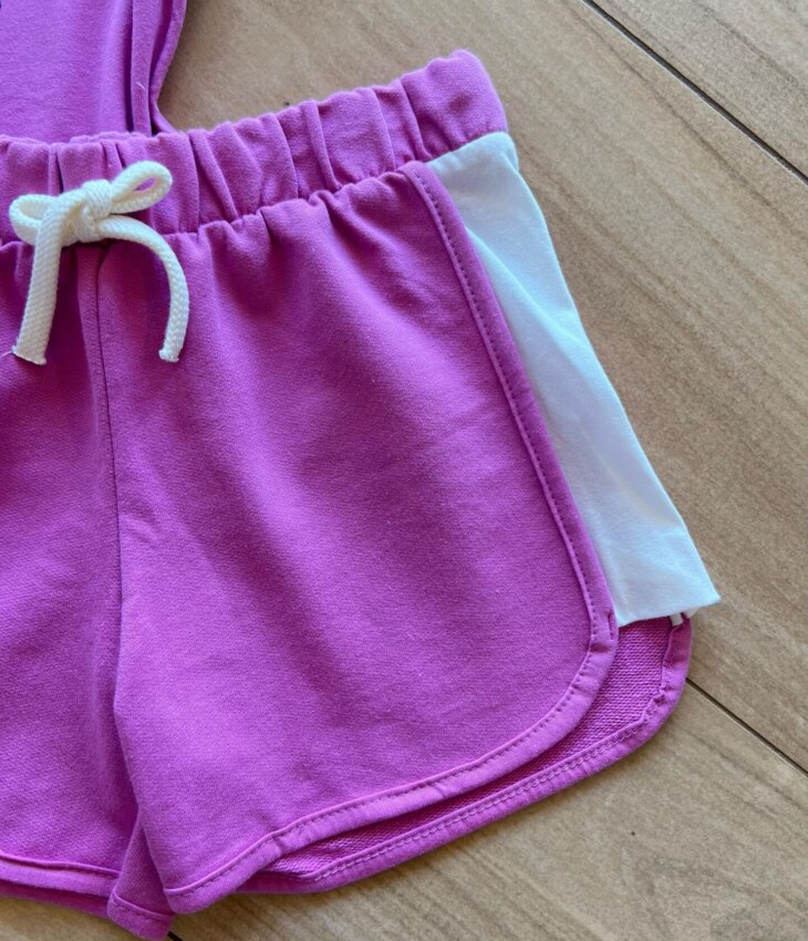 fernandaramoskids com br Conjunto Infantil Feminino Blusa Good Things e Short Lilás2