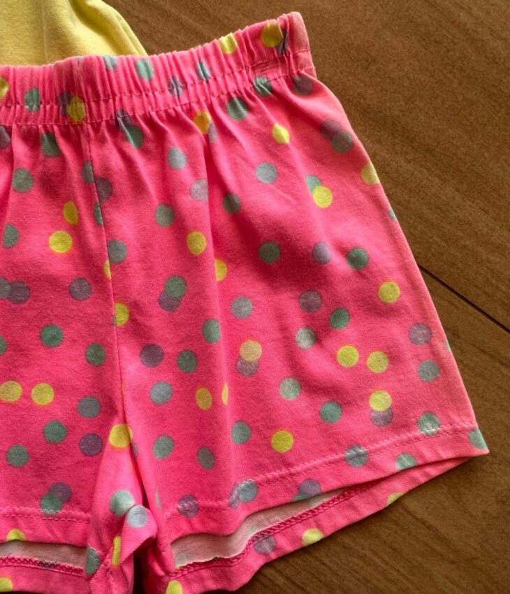 fernandaramosstore com br Conjunto Infantil Feminino Blusa Have Fun e Short Pink com Bolinha1
