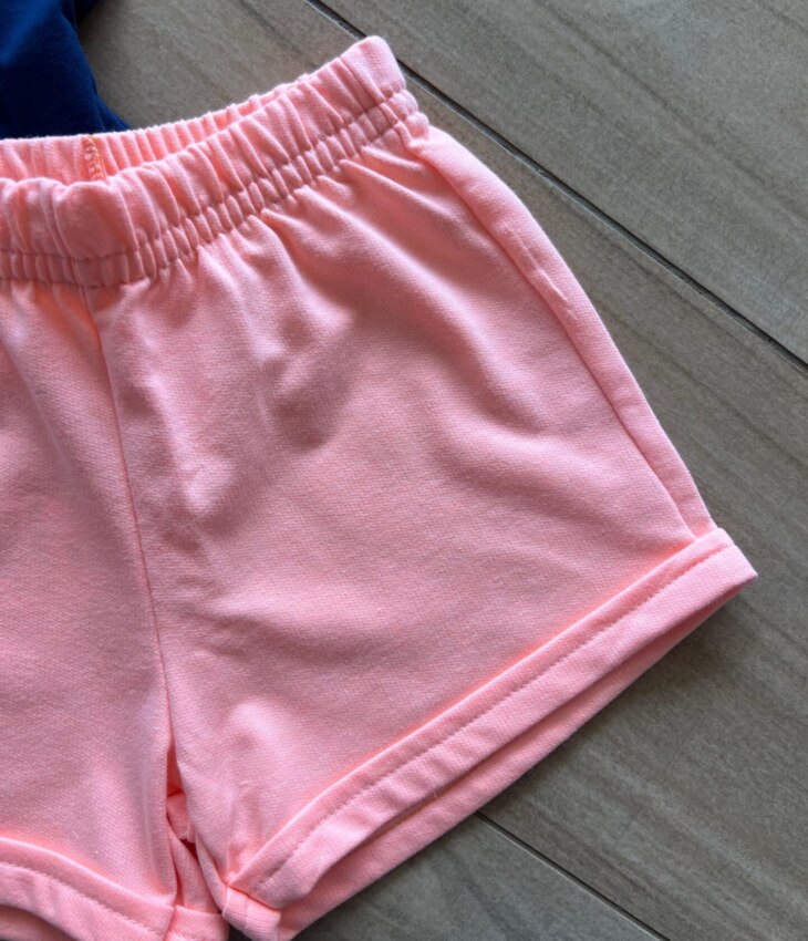 fernandaramoskids com br Conjunto Infantil Feminino Blusa Love e Short Laranja2
