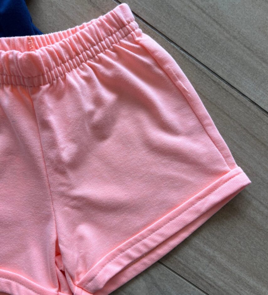 fernandaramoskids com br Conjunto Infantil Feminino Blusa Love e Short Laranja2