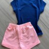 fernandaramoskids com br Conjunto Infantil Feminino Blusa Love e Short Laranja3