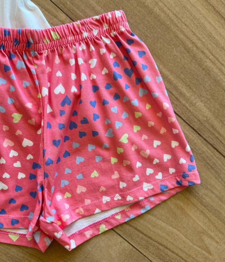 fernandaramoskids com br Conjunto Infantil Feminino Blusa Love Girls e Short Rosa com Corações1