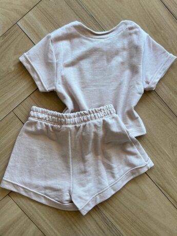 fernandaramoskids com br Conjunto Infantil Feminino Blusa Made White Love e Short Rose Brilhante2