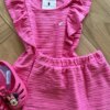 fernandaramoskids com br Conjunto Infantil Feminino Blusa Manga Curta e Short Saia Pink1