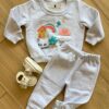 Conjunto Infantil Feminino Blusa Manga Longa com Calça Cinza Fernanda Ramos Kids