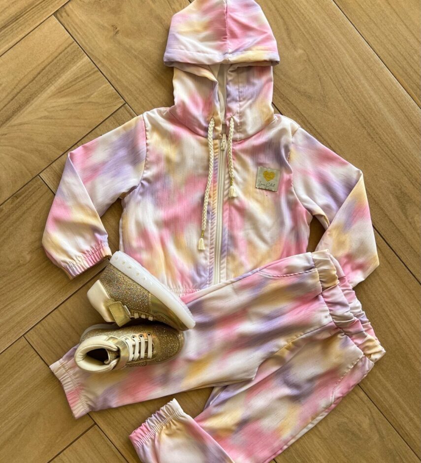 Conjunto Infantil Feminino Blusa Manga Longa com Calça Estampado Fernanda Ramos Kids