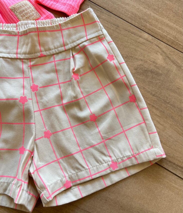fernandaramoskids com br Conjunto Infantil Feminino Blusa Manga Longa e Short Bege 1