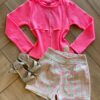 Conjunto Infantil Feminino Blusa Manga Longa e Short Bege Fernanda Ramos Kids