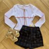 Conjunto Infantil Feminino Blusa Manga Longa e Short Preto Fernanda Ramos Kids