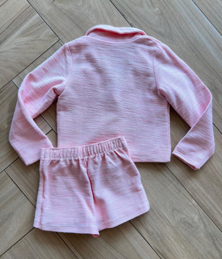 fernandaramoskids com br Conjunto Infantil Feminino Blusa Manga Longa e Short Saia 1