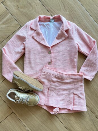 Conjunto Infantil Feminino Blusa Manga Longa e Short Saia Fernanda Ramos Kids