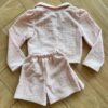 fernandaramoskids com br Conjunto Infantil Feminino Blusa Manga Longa e Short Saia Rosa 1