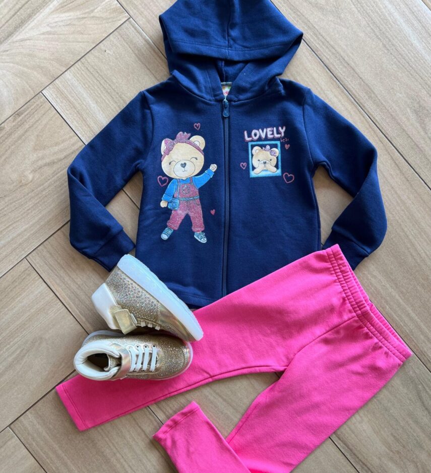 Conjunto Infantil Feminino Blusa Manga Longa Lovely com Calça Fernanda Ramos Kids
