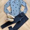Conjunto Infantil Feminino Blusa Manga Longa Macha Preta com Calça Fernanda Ramos Kids