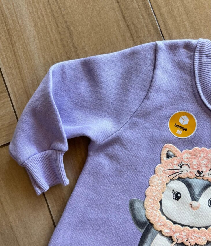 fernandaramoskids com br Conjunto Infantil Feminino Blusa Manga Longa Pinguim com Calça 1