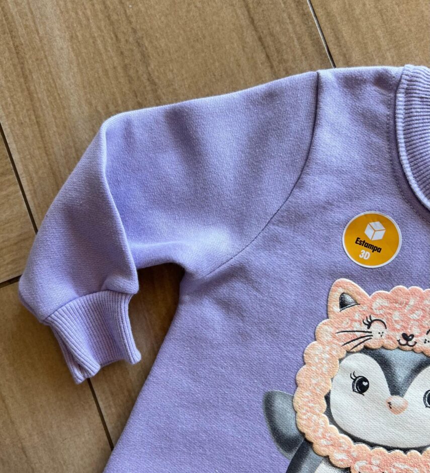 fernandaramoskids com br Conjunto Infantil Feminino Blusa Manga Longa Pinguim com Calça 1