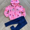 Conjunto Infantil Feminino Blusa Manga Longa Rosa Neon com Calça Fernanda Ramos Kids