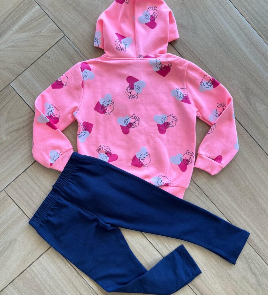 fernandaramoskids com br Conjunto Infantil Feminino Blusa Manga Longa Rosa Neon com Calça 1