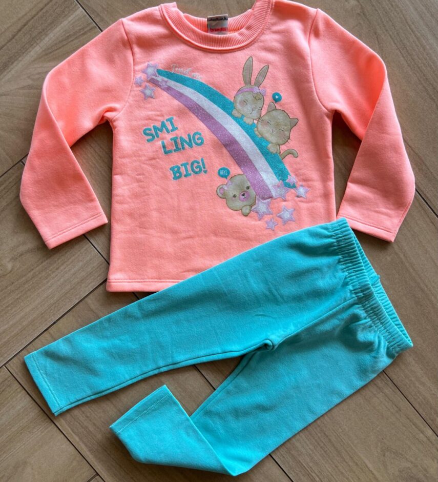 Conjunto Infantil Feminino Blusa Manga Longa Smi Ling Big com Calça Fernanda Ramos Kids