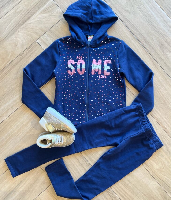 Conjunto Infantil Feminino Blusa Manga Longa Some Love com Calça Fernanda Ramos Kids