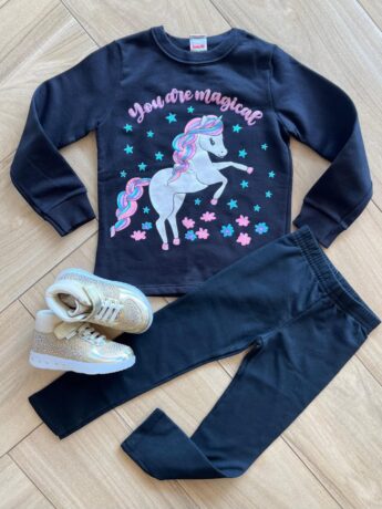 Conjunto Infantil Feminino Blusa Manga Longa Unicórnio com Calça Fernanda Ramos Kids