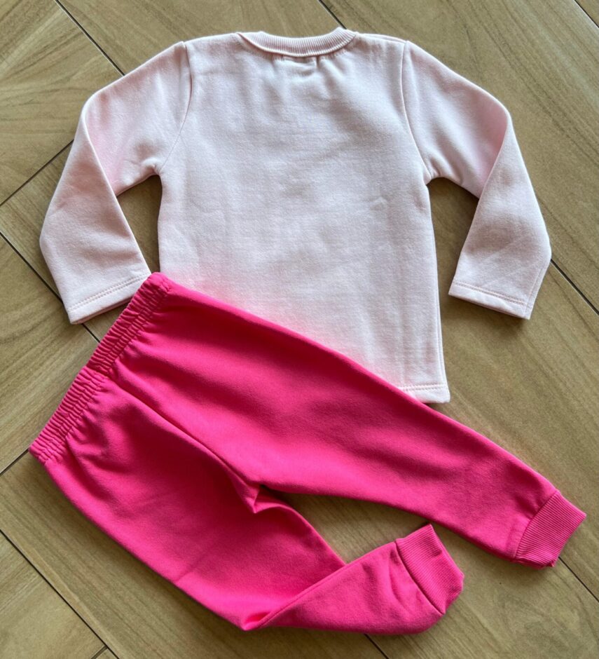 fernandaramoskids com br Conjunto Infantil Feminino Blusa Manga Urso Longa com Calça Pink 1