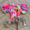 Conjunto Infantil Feminino Blusa Meia Malha e Short Linho Bege Fernanda Ramos Kids