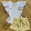 Conjunto Infantil Feminino Blusa Momentos Alegres e Short Estampado Fernanda Ramos kids