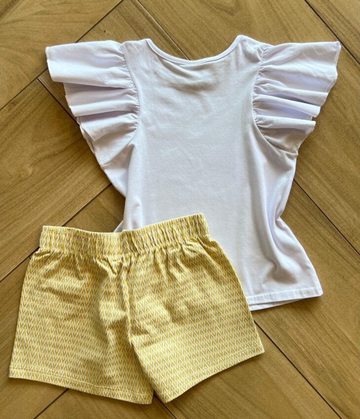 fernandaramoskids com br Conjunto Infantil Feminino Blusa Momentos Alegres e Short Estampado3