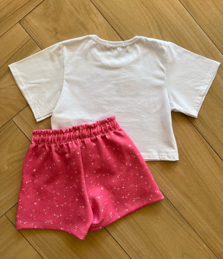 fernandaramoskids com br Conjunto Infantil Feminino Blusa Pink Day e Short Saia Pink2