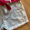 fernandaramoskids com br Conjunto Infantil Feminino Blusa Pink e Short Jeans 1