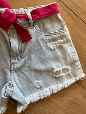 fernandaramoskids com br Conjunto Infantil Feminino Blusa Pink e Short Jeans 1