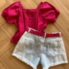 fernandaramoskids com br Conjunto Infantil Feminino Blusa Pink e Short Jeans 2