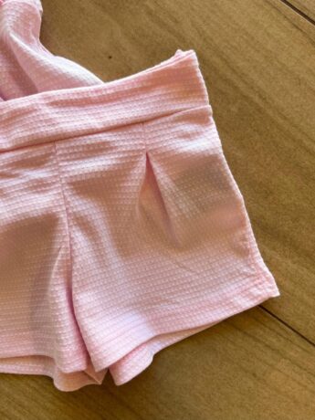 fernandaramoskids com br Conjunto Infantil Feminino Blusa Rodada e Short Rosa Bebê1