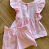 fernandaramoskids com br Conjunto Infantil Feminino Blusa Rodada e Short Rosa Bebê2
