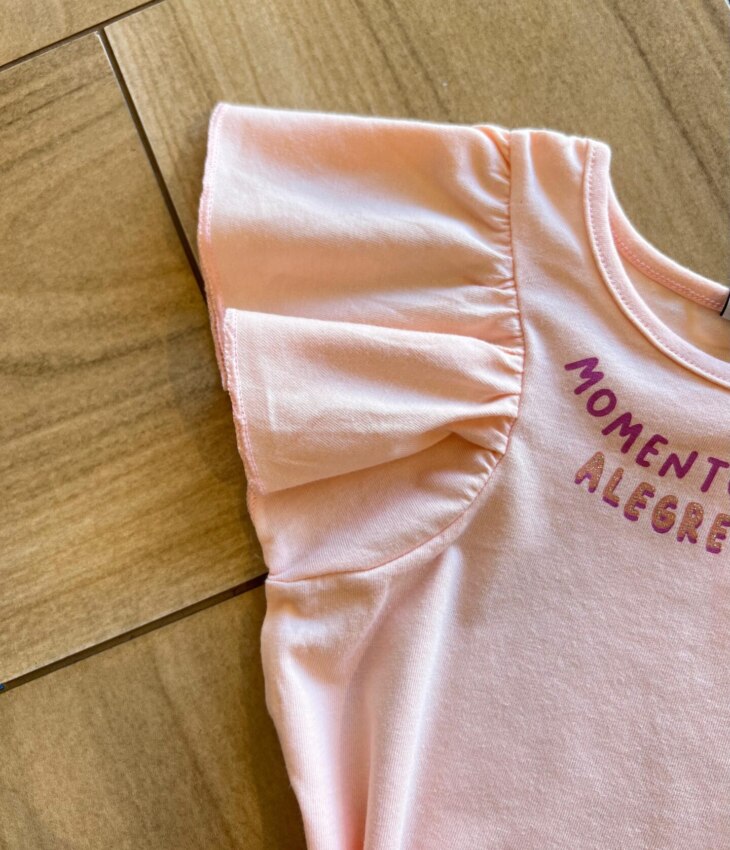 fernandaramoskids com br Conjunto Infantil Feminino Blusa Salmão Momentos Alegres e Short1