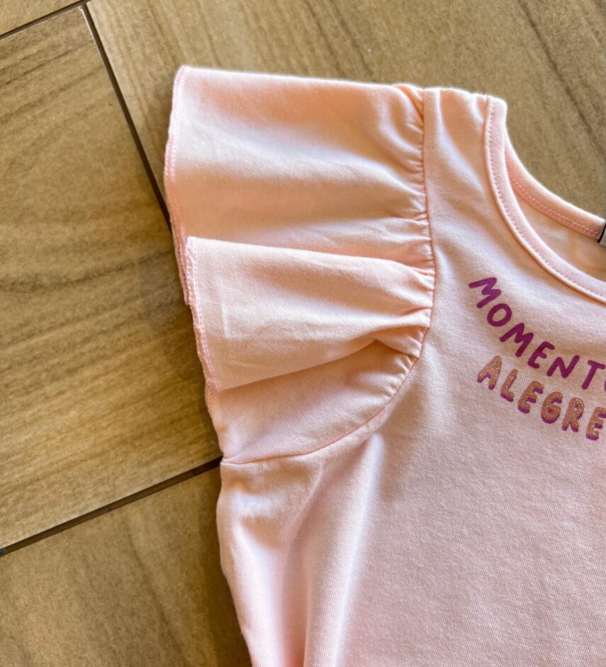 fernandaramoskids com br Conjunto Infantil Feminino Blusa Salmão Momentos Alegres e Short1