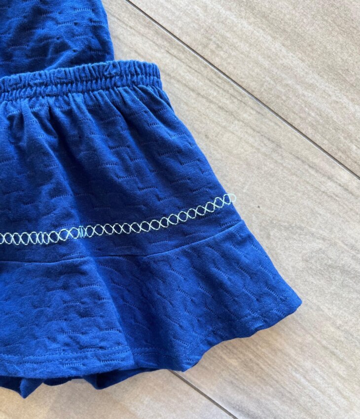 fernandaramoskids com br Conjunto Infantil Feminino Blusa Short Azul 1
