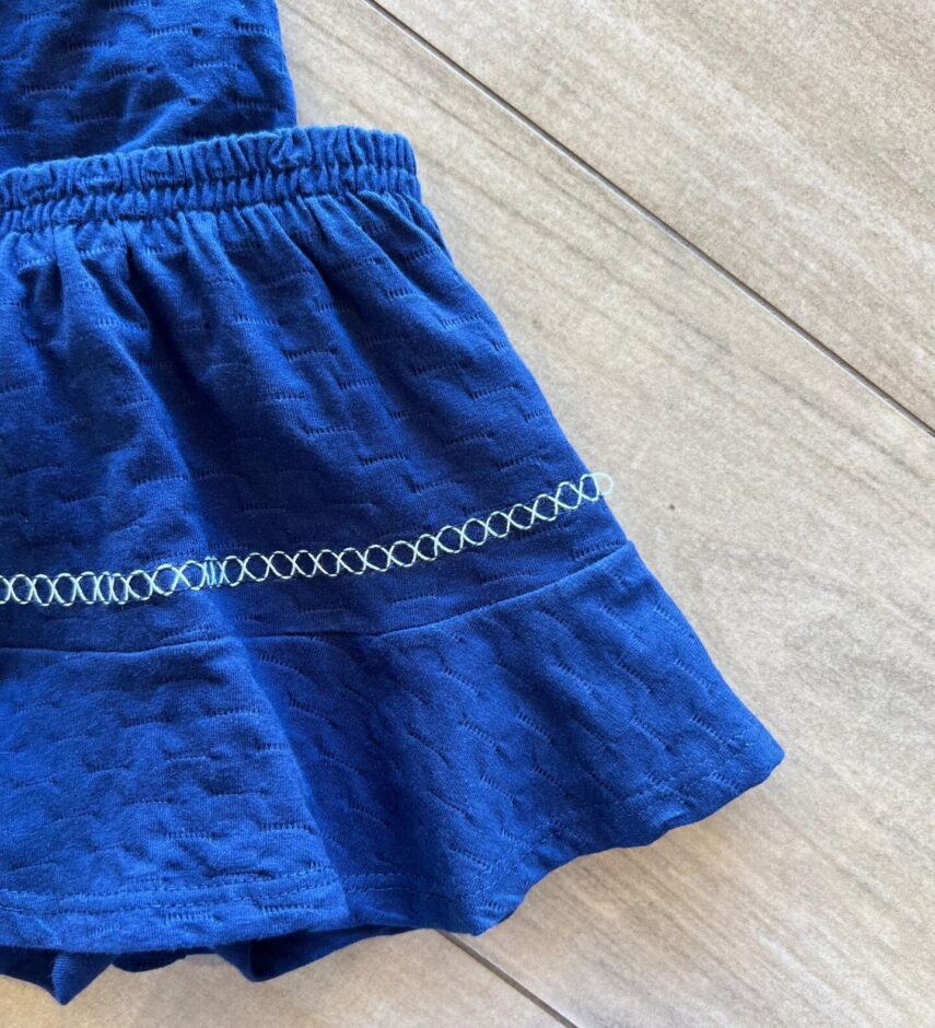 fernandaramoskids com br Conjunto Infantil Feminino Blusa Short Azul 1