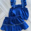 fernandaramoskids com br Conjunto Infantil Feminino Blusa Short Azul 2