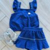 Conjunto Infantil Feminino Blusa Short Azul Fernanda Ramos Kids