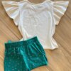 fernandaramoskids com br Conjunto Infantil Feminino Blusa Short Cereja Verde 2