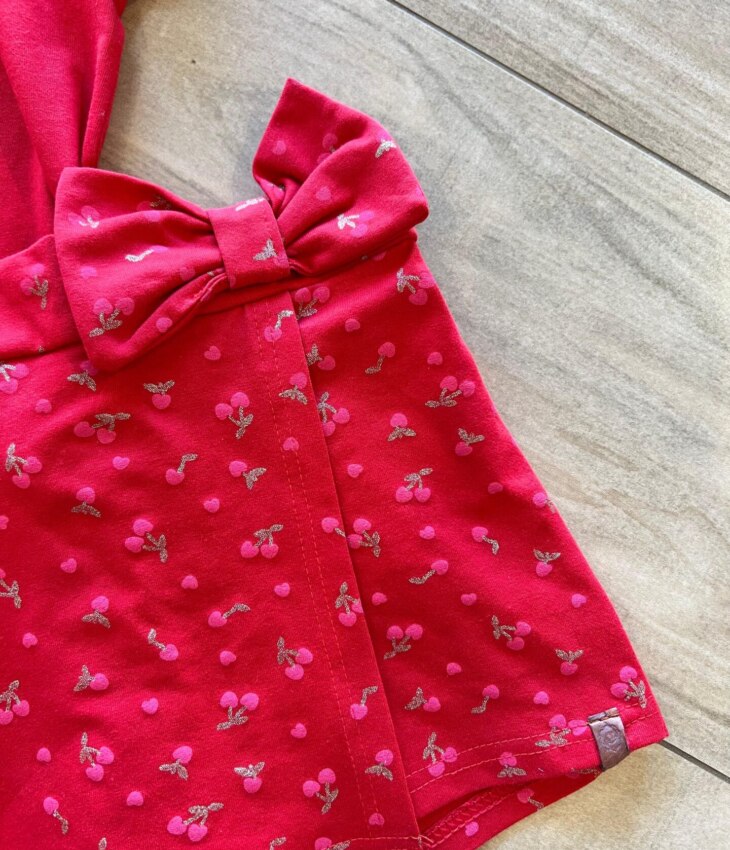 fernandaramoskids com br Conjunto Infantil Feminino Blusa Short Cereja Vermelho 1