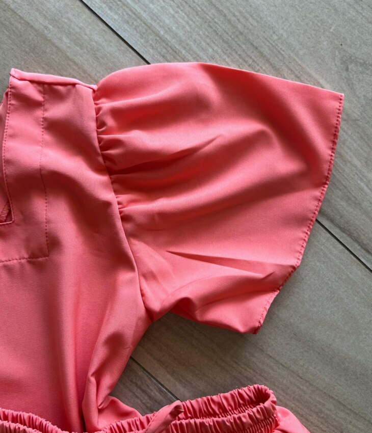 fernandaramoskids com br Conjunto Infantil Feminino Blusa Short Coral 1