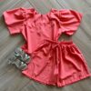 Conjunto Infantil Feminino Blusa Short Coral Fernanda ramos kids