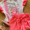 fernandaramoskids com br Conjunto Infantil Feminino Blusa Summer Gatinho e Short Rosa 1