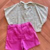 fernandaramoskids com br Conjunto Infantil Feminino Blusa Verde e Short Roxo 1