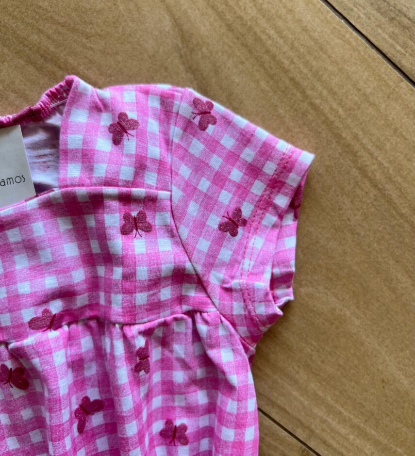 fernandaramoskids com br Conjunto Infantil Feminino Blusa Xafrez com Borboletas e Short Rosa1