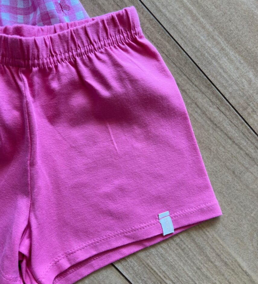 fernandaramoskids com br Conjunto Infantil Feminino Blusa Xafrez com Borboletas e Short Rosa2