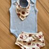Conjunto Infantil Feminino Body Babador e Short Estampado Fernanda Ramos Kids